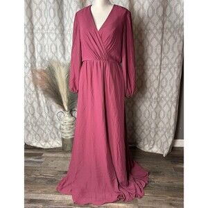 JJ’s House NWT Bridesmaids Dress Size 10 Mulberry Color Full Length Leg Slit